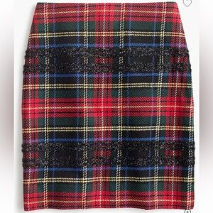 J. Crew Lurex Stewart Tartan Skirt Size 10